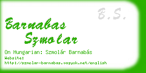 barnabas szmolar business card