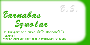 barnabas szmolar business card